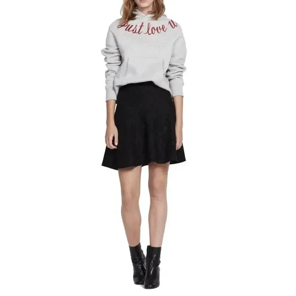 Sandro Paris Just Love U Hoodie Grey Size 2 - Picture 1 of 12